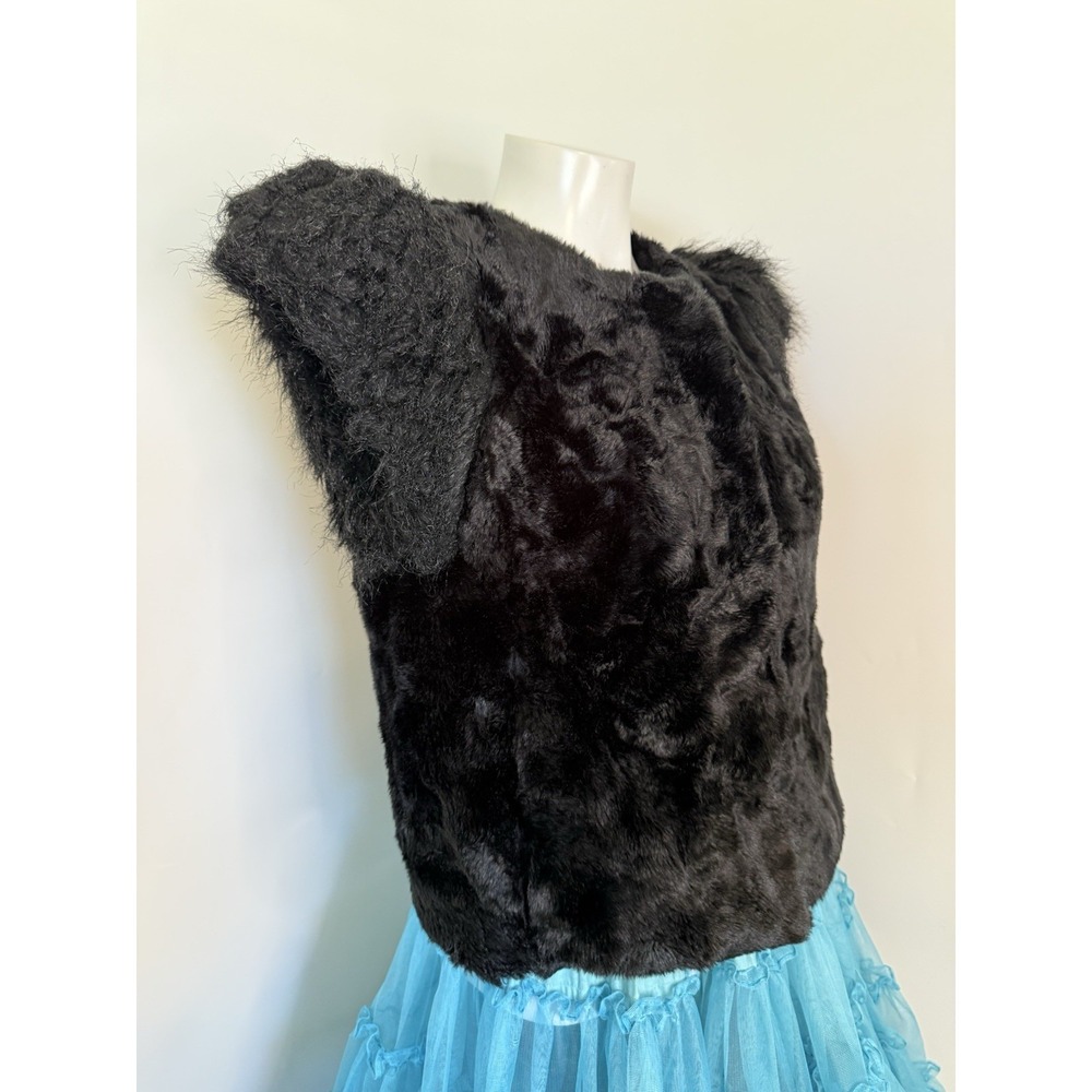 Vintage Women's Skaist Taylor Neiman Marcus Faux Fur‎ Vest Black Medium Pockets - Picture 11 of 16